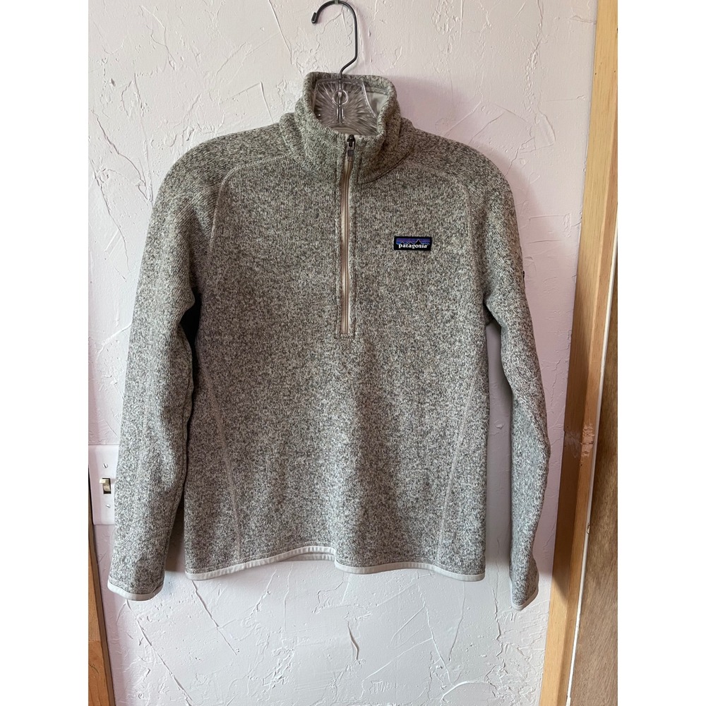 Patagonia Better Sweater 1/4 Zip Pullover Fleece Oatmeal Heather Gray‎ Womens S